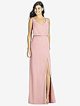 Front View Thumbnail - Rose Blouson Bodice Mermaid Dress with Front Slit