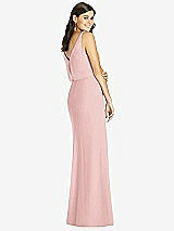 Rear View Thumbnail - Rose Blouson Bodice Mermaid Dress with Front Slit