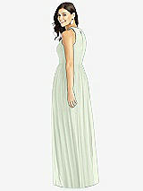 Rear View Thumbnail - Mint Green Shirred Skirt Jewel Neck Halter Dress with Front Slit