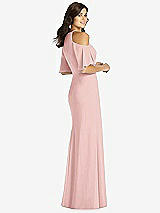 Rear View Thumbnail - Rose Ruffle Cold-Shoulder Mermaid Maxi Dress