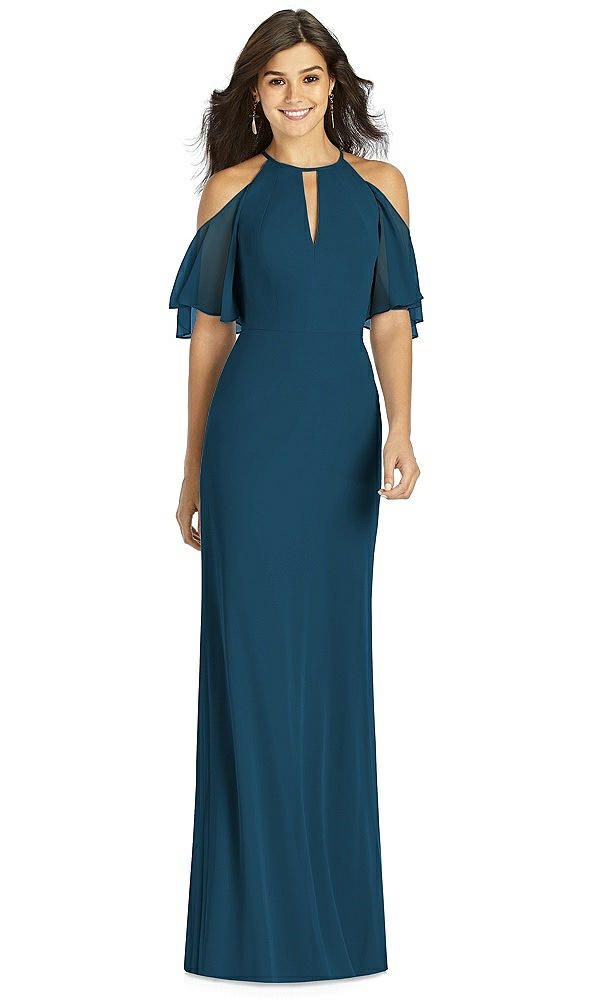 Front View - Atlantic Blue Thread Bridesmaid Style Dakota
