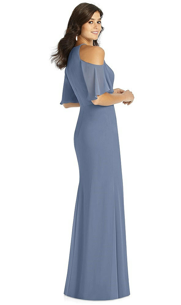 Back View - Larkspur Blue Thread Bridesmaid Style Dakota