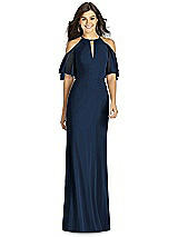 Front View Thumbnail - Midnight Navy Thread Bridesmaid Style Dakota