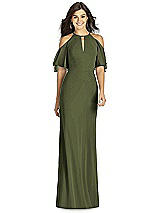 Front View Thumbnail - Olive Green Thread Bridesmaid Style Dakota