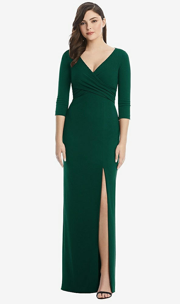 Front View - Hunter Green After Six Bridesmaid Dress 6814