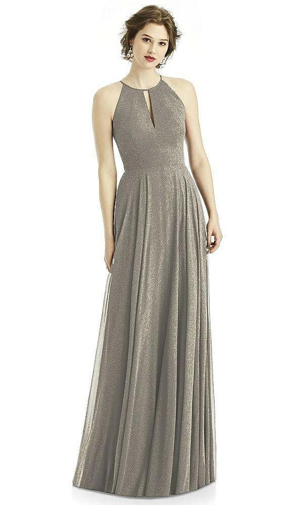 Front View - Mocha Gold After Six Shimmer Bridesmaid Dress 1502LS