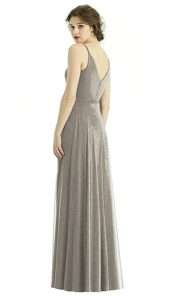 Back View - Mocha Gold After Six Shimmer Bridesmaid Dress 1511LS