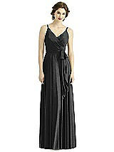 Front View Thumbnail - Black Silver After Six Shimmer Bridesmaid Dress 1511LS
