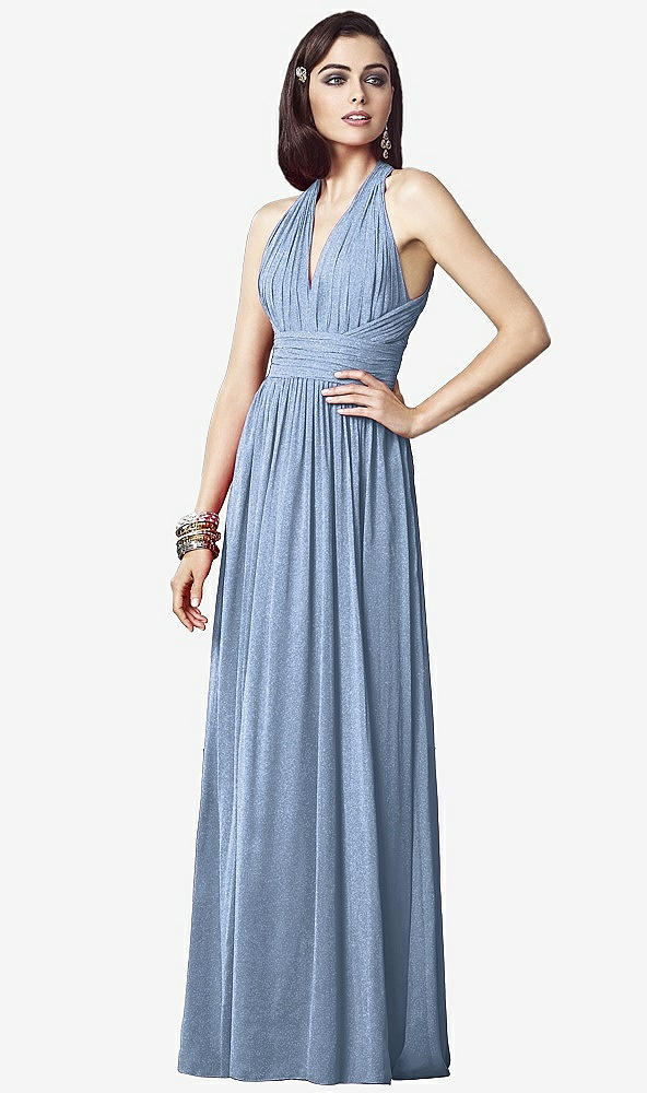 Front View - Cloudy Silver Dessy Shimmer Bridesmaid Dress 2908LS