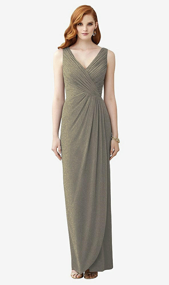 Front View - Mocha Gold Dessy Shimmer Bridesmaid Dress 2958LS