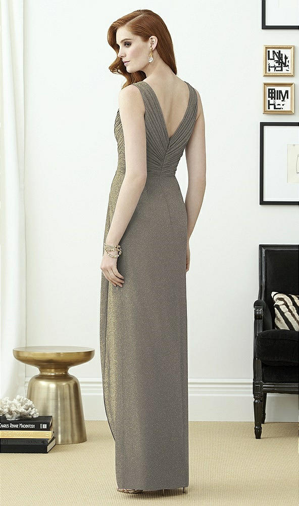 Back View - Mocha Gold Dessy Shimmer Bridesmaid Dress 2958LS