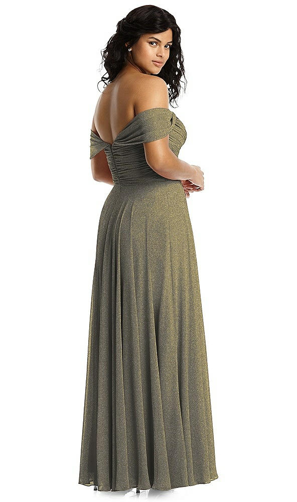 Back View - Mocha Gold Dessy Shimmer Bridesmaid Dress 2970LS
