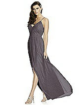 Front View Thumbnail - Stormy Silver Dessy Shimmer Bridesmaid Dress 2989LS