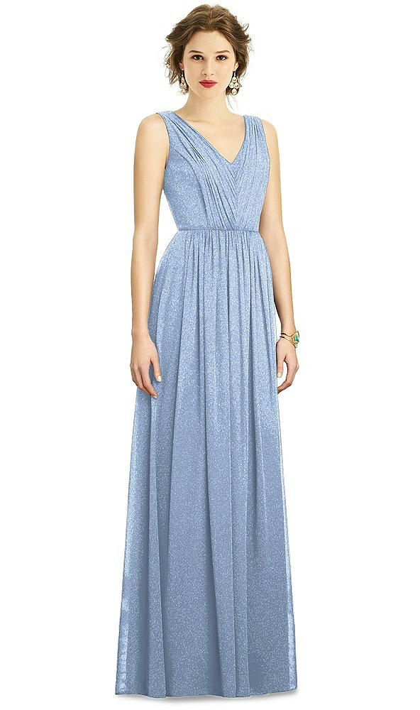 Front View - Cloudy Silver Dessy Shimmer Bridesmaid Dress 3005LS