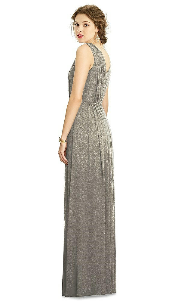 Back View - Mocha Gold Dessy Shimmer Bridesmaid Dress 3005LS