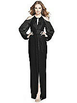 Front View Thumbnail - Black Silver Dessy Shimmer Bridesmaid Dress 3018LS