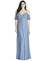 Front View Thumbnail - Cloudy Silver Dessy Shimmer Bridesmaid Dress 3020LS