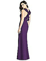 Front View Thumbnail - Majestic Gold Shimmer Halter-Neck Ruffle-Back Chiffon Trumpet Gown