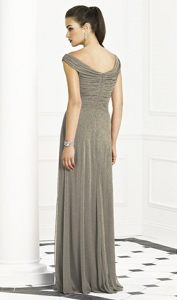 Back View - Mocha Gold After Six Shimmer Bridesmaids Dress 6667LS