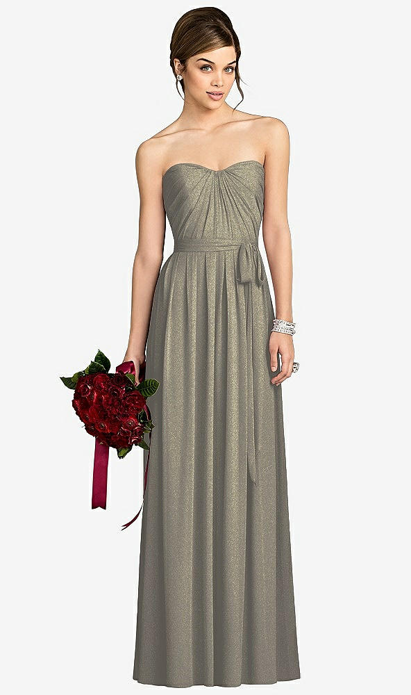 Front View - Mocha Gold After Six Shimmer Bridesmaid Dress 6678LS