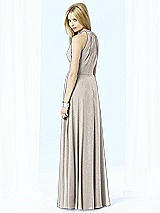 Rear View Thumbnail - Taupe Silver After Six Shimmer Bridesmaid Dress 6704LS