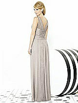 Rear View Thumbnail - Taupe Silver After Six Shimmer Bridesmaid Dress 6711LS