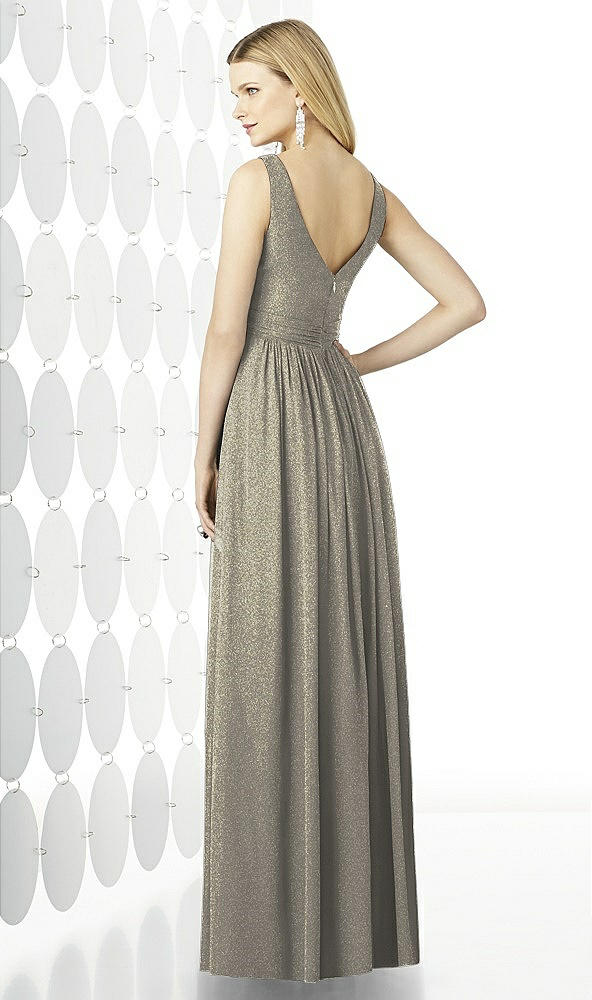 Back View - Mocha Gold After Six Shimmer Bridesmaid Dress 6727LS