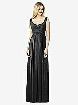 Front View Thumbnail - Black Silver After Six Shimmer Bridesmaid Dress 6727LS
