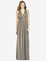 Front View Thumbnail - Mocha Gold After Six Shimmer Bridesmaid Dress 6752LS