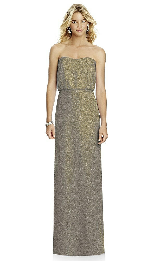 Front View - Mocha Gold After Six Shimmer Bridesmaid Dress 6761LS