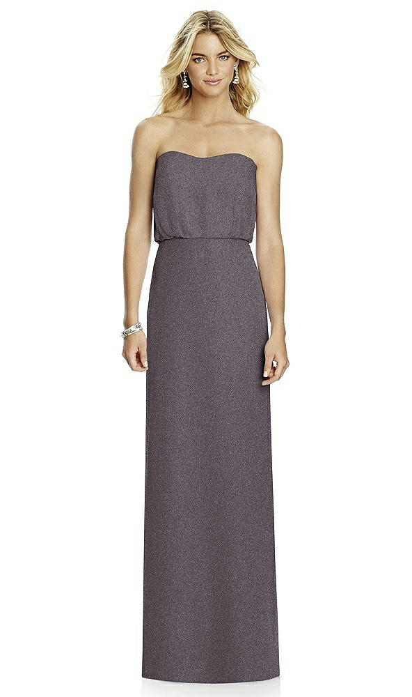 Front View - Stormy Silver After Six Shimmer Bridesmaid Dress 6761LS