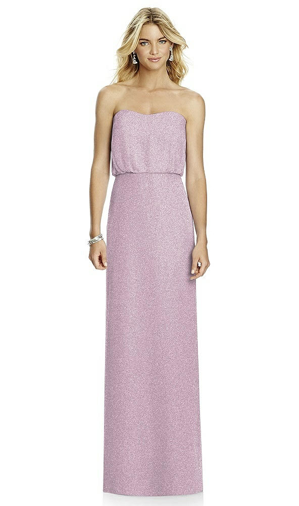 Front View - Suede Rose Silver After Six Shimmer Bridesmaid Dress 6761LS