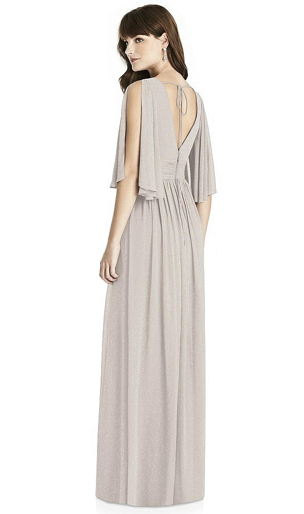 Back View - Taupe Silver After Six Shimmer Bridesmaid Dress 6777LS