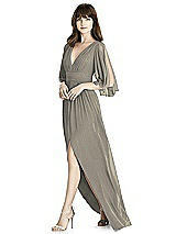 Front View Thumbnail - Mocha Gold After Six Shimmer Bridesmaid Dress 6777LS