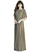 Front View Thumbnail - Mocha Gold After Six Shimmer Bridesmaid Dress 6778LS