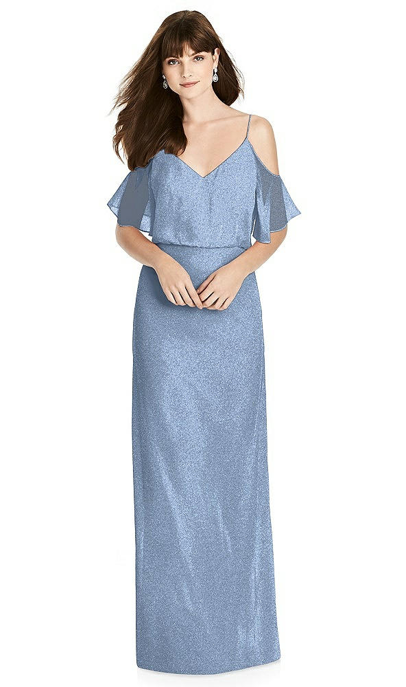 Front View - Cloudy Silver After Six Shimmer Bridesmaid Dress 6781LS