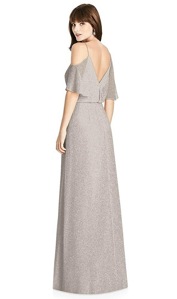 Back View - Taupe Silver After Six Shimmer Bridesmaid Dress 6781LS
