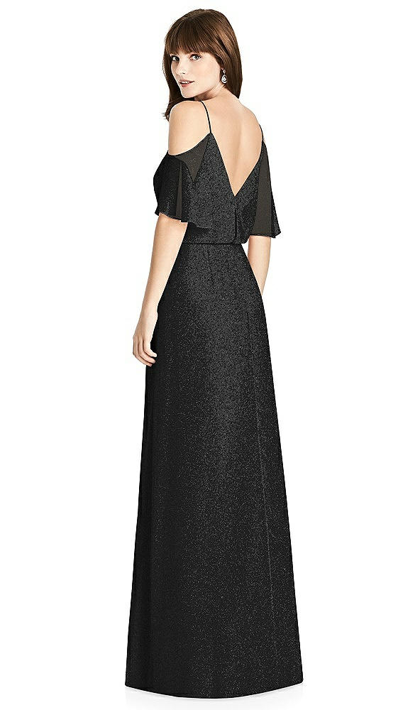 Back View - Black Silver After Six Shimmer Bridesmaid Dress 6781LS