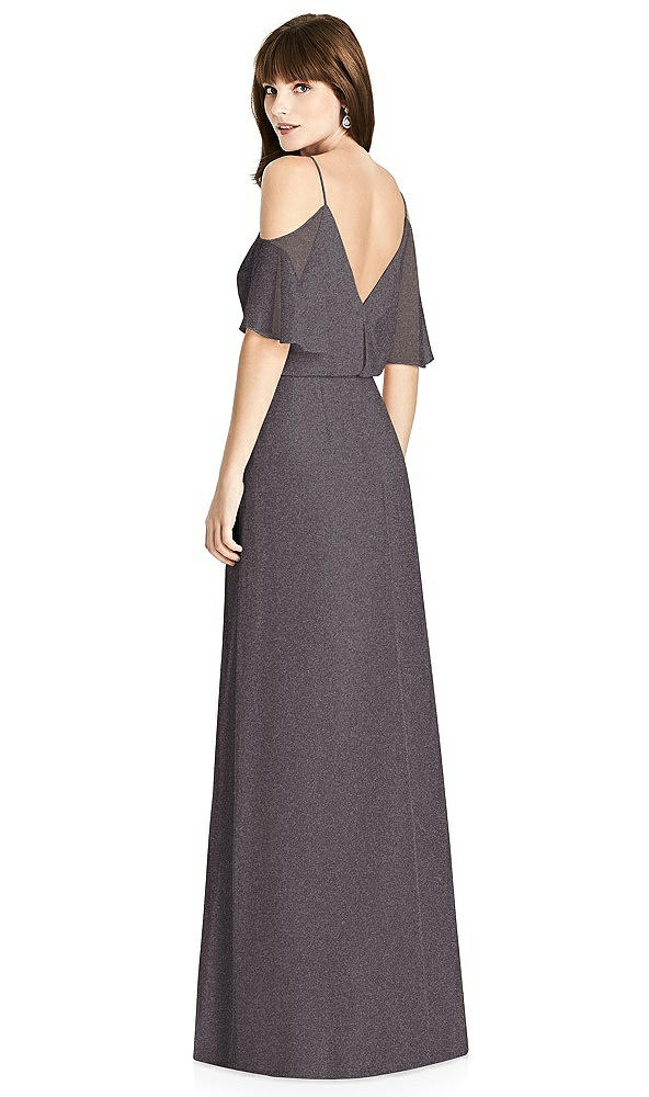 Back View - Stormy Silver After Six Shimmer Bridesmaid Dress 6781LS