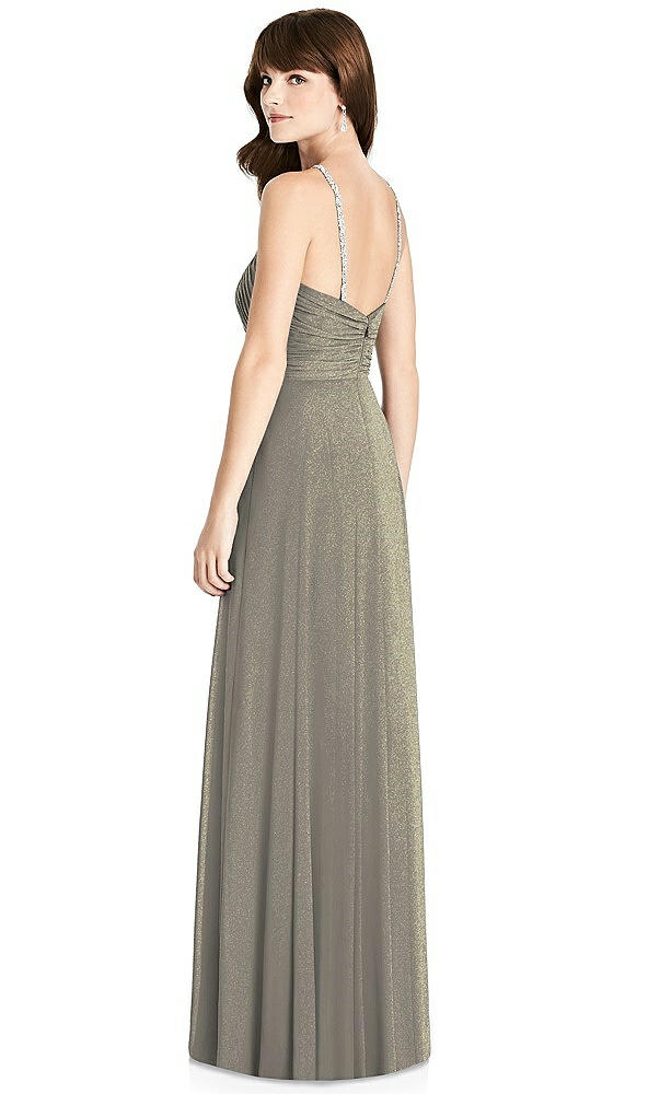 Back View - Mocha Gold After Six Shimmer Bridesmaid Dress 6782LS
