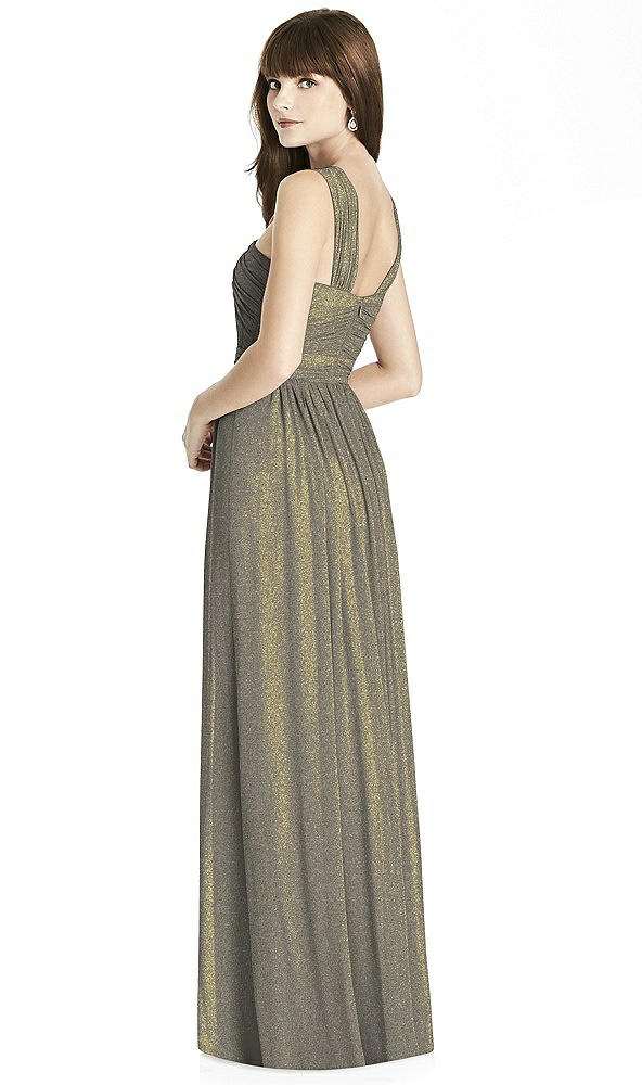 Back View - Mocha Gold After Six Shimmer Bridesmaid Dress 6785LS