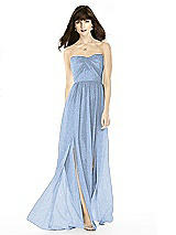 Front View Thumbnail - Cloudy Silver After Six Shimmer Bridesmaid Dress 6794LS