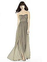 Front View Thumbnail - Mocha Gold After Six Shimmer Bridesmaid Dress 6794LS