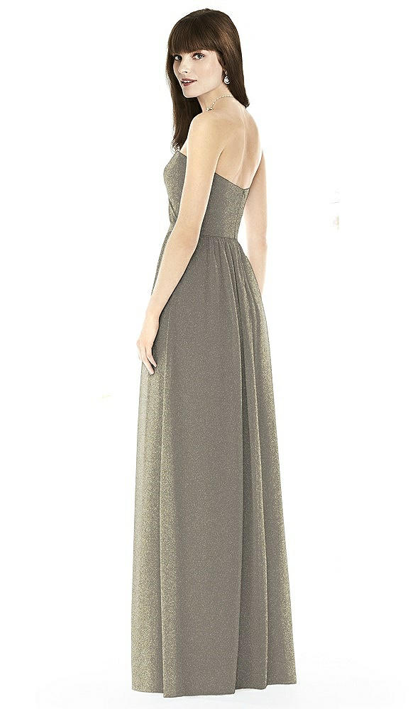 Back View - Mocha Gold After Six Shimmer Bridesmaid Dress 6794LS