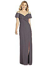 Front View Thumbnail - Stormy Silver After Six Shimmer Bridesmaid Dress 6809LS