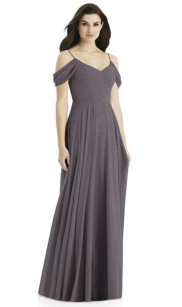 Back View - Stormy Silver Studio Design Shimmer Bridesmaid Dress 4525LS