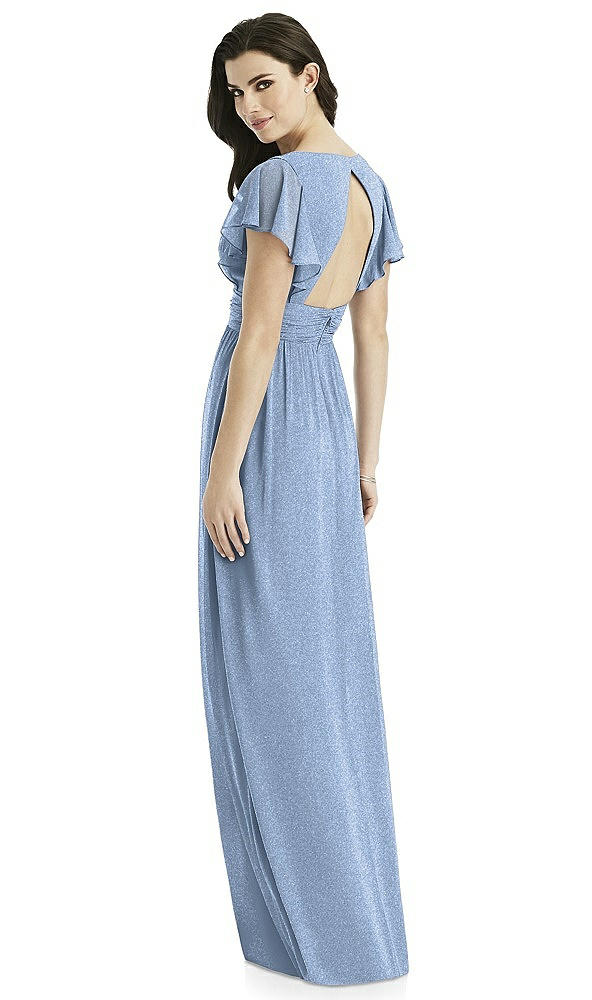 Back View - Cloudy Silver Studio Design Shimmer Bridesmaid Dress 4526LS