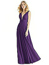 Front View Thumbnail - Majestic Gold & Light Nude Bella Bridesmaids Shimmer Dress BB109LS