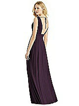 Rear View Thumbnail - Aubergine Silver & Light Nude Bella Bridesmaids Shimmer Dress BB109LS