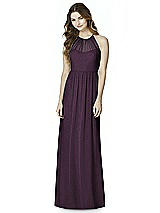 Front View Thumbnail - Aubergine Silver Bella Bridesmaids Shimmer Dress BB100LS